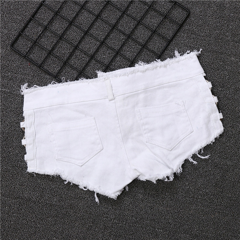 SZORTY SPODENKI JEANS SKĄPE KRÓTKIE SEKSOWNE L Kolor biały