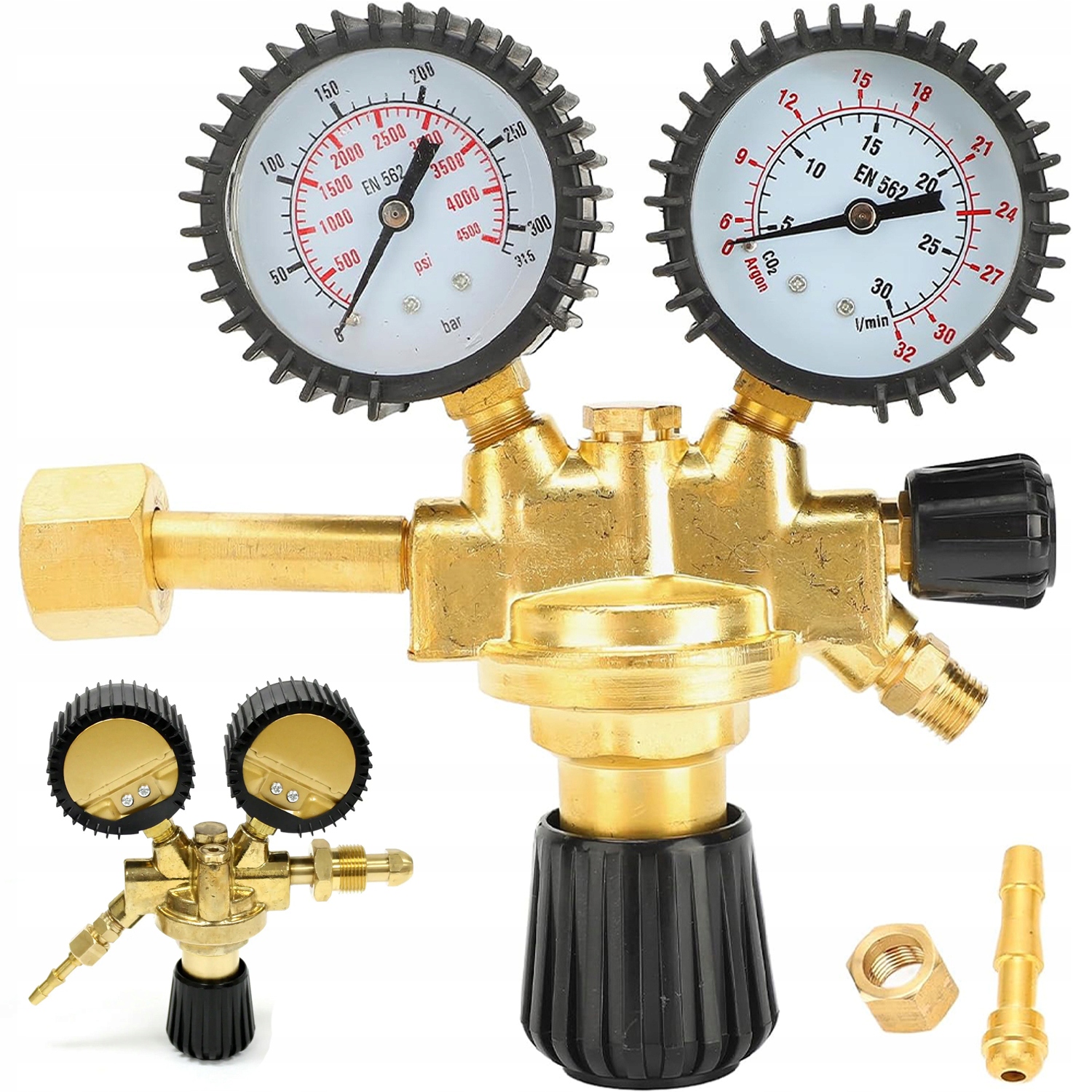 Reduktor Kyslíkové Láhve Mig Mag CO2 Se Dvěma Manometry O Objemu 0-315 Bar