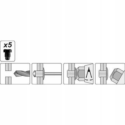 Nitownica dźwigniowa 3,2-6,4mm Yato YT-3609 Zasilanie ręczne