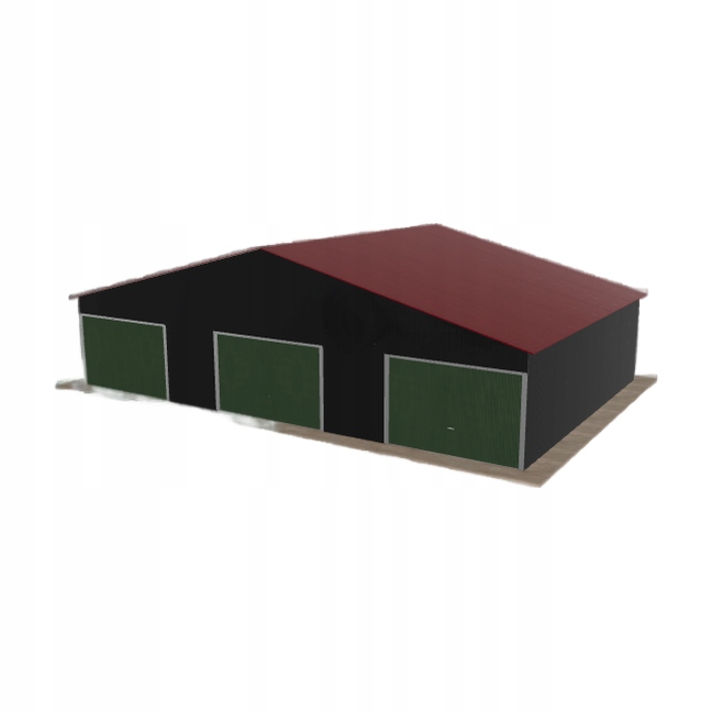 Plechová garáž 12x8 m třípolohová, dvoupolohová, černá
