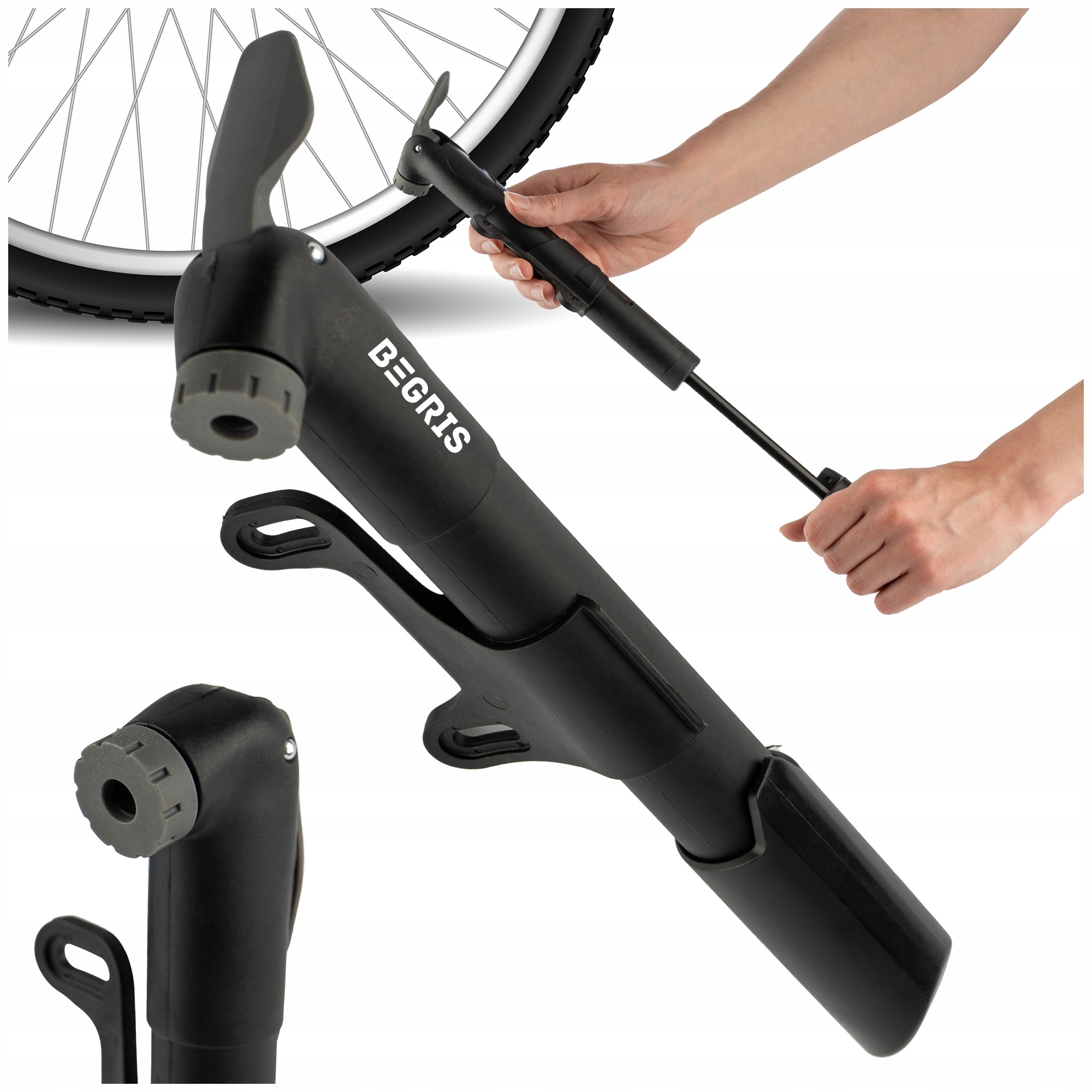 KOMPAKTOWA POMPKA ROWEROWA MINI AV/DV/FV PIŁEK DO ROWERU