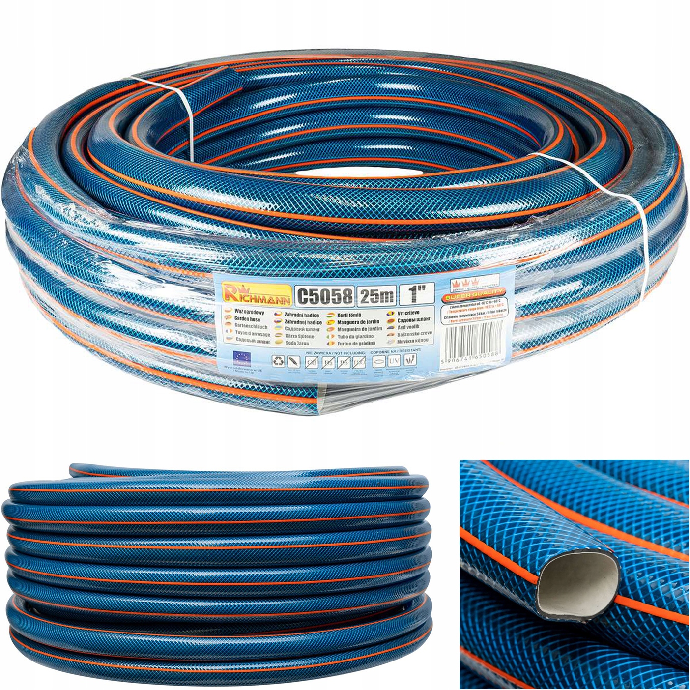 Wąż Ogrodowy Elastyczny 4-WARSTWOWY Premium Wytrzymały Odporny Na Uv 1" 25M