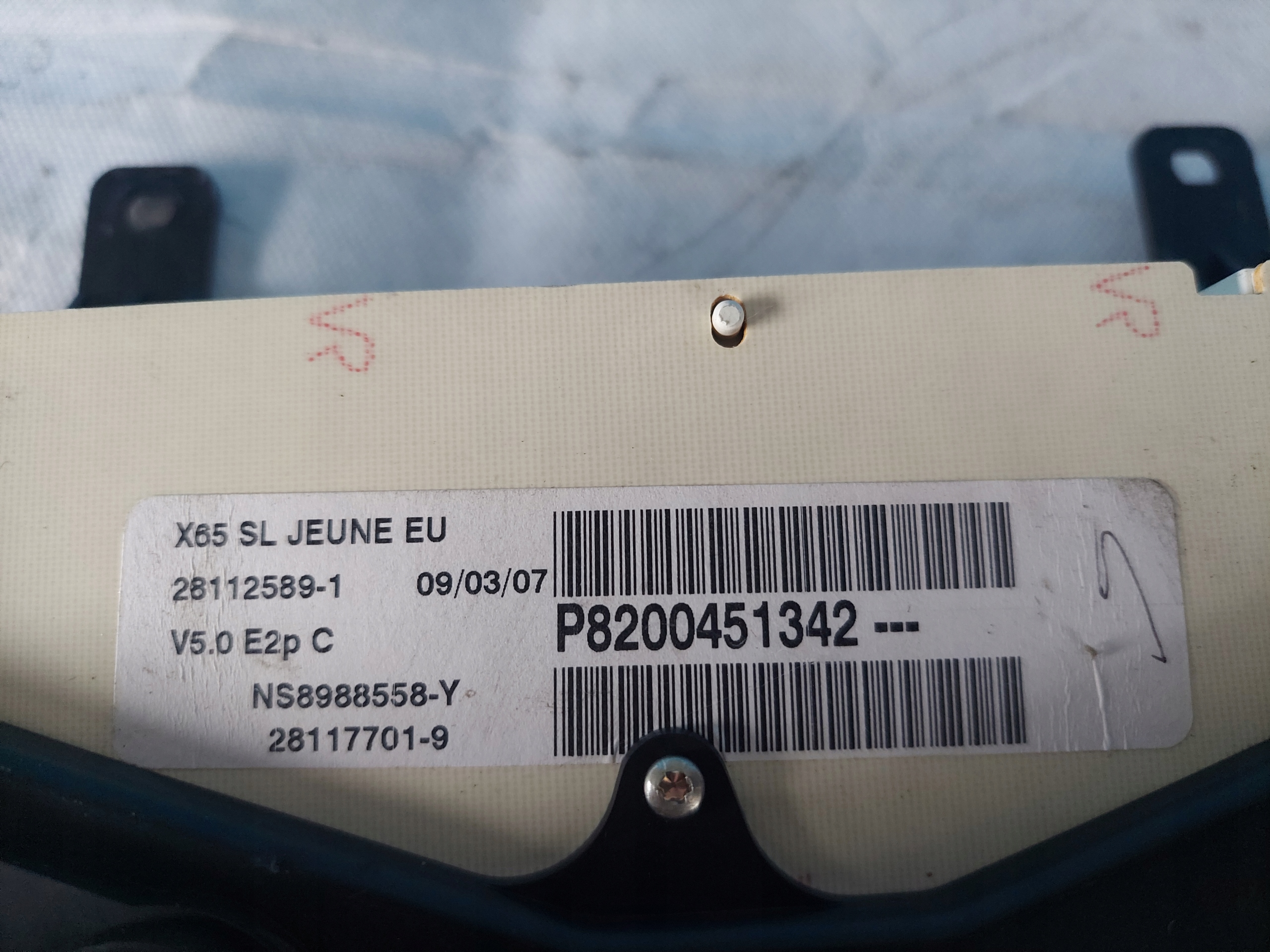 dials clock CLIO II 1.2 B P8200451342