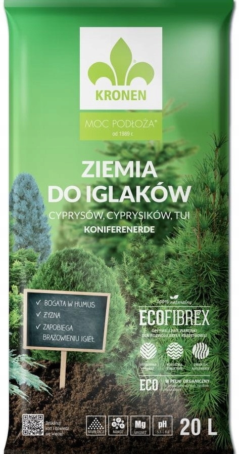 

Kronen Podłoże Ziemia do Iglaków Cyprysów Tui 20L