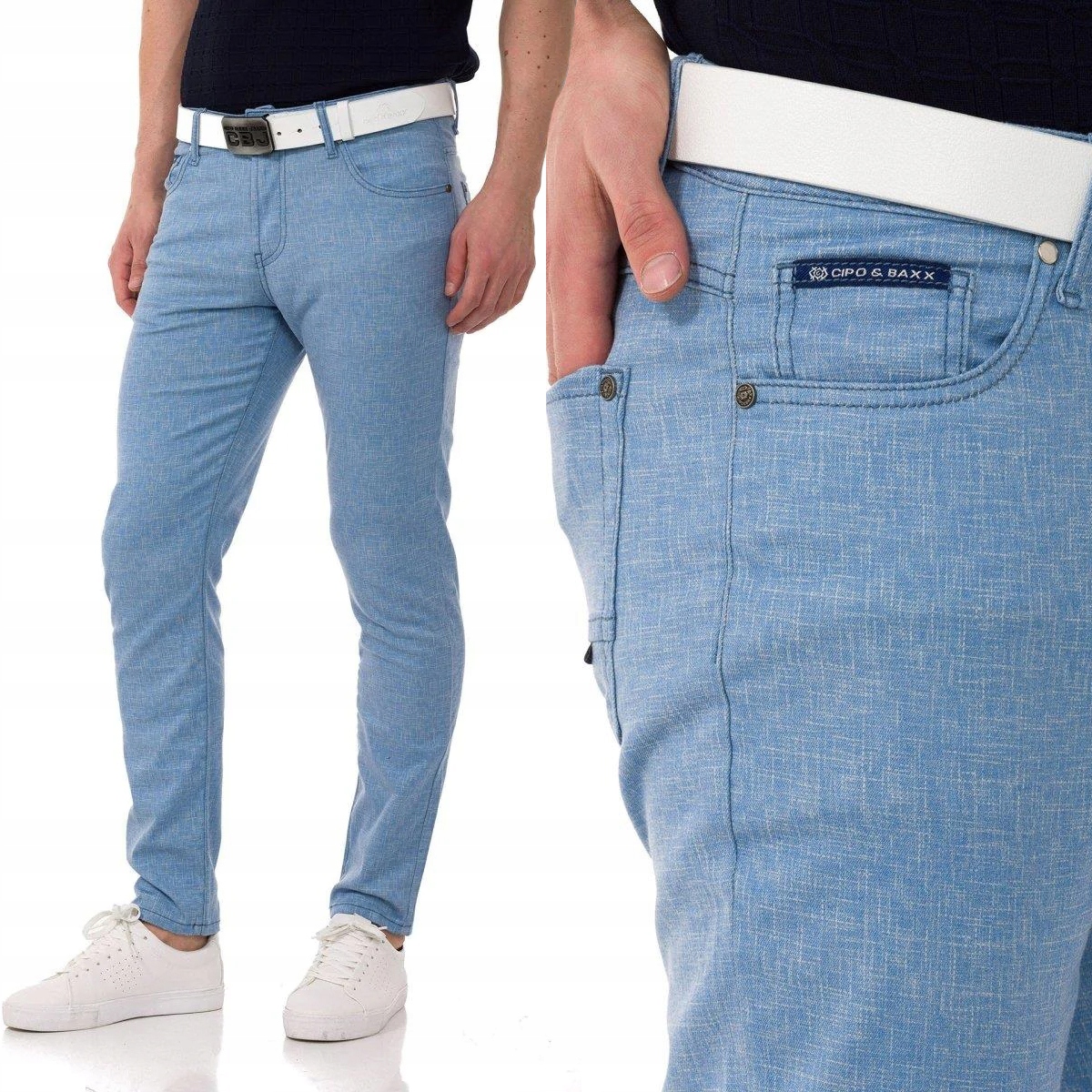 Pánské kalhoty Cipo Baxx Chinosy Casual Slim Elastické