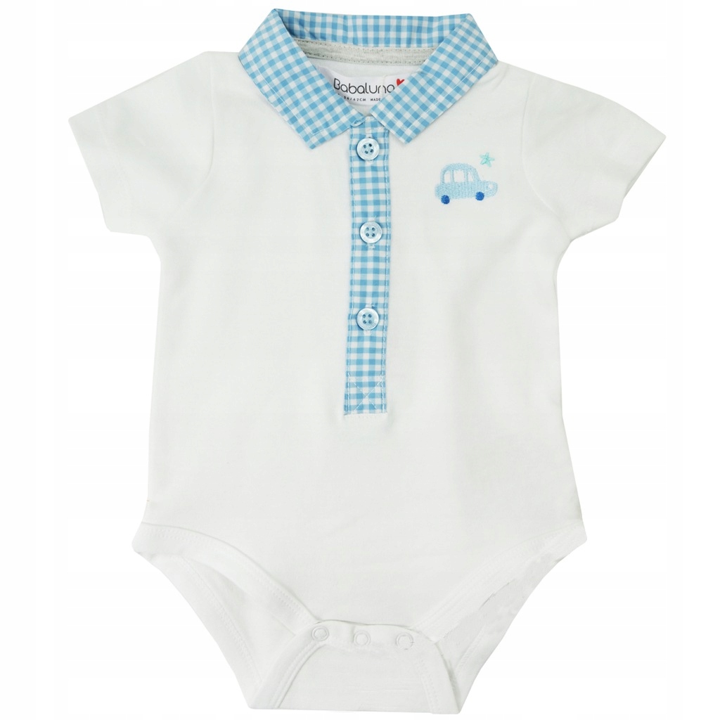 

Babaluno Body Krótki Ręk 0-3 56 62cm Polo Kołnierz