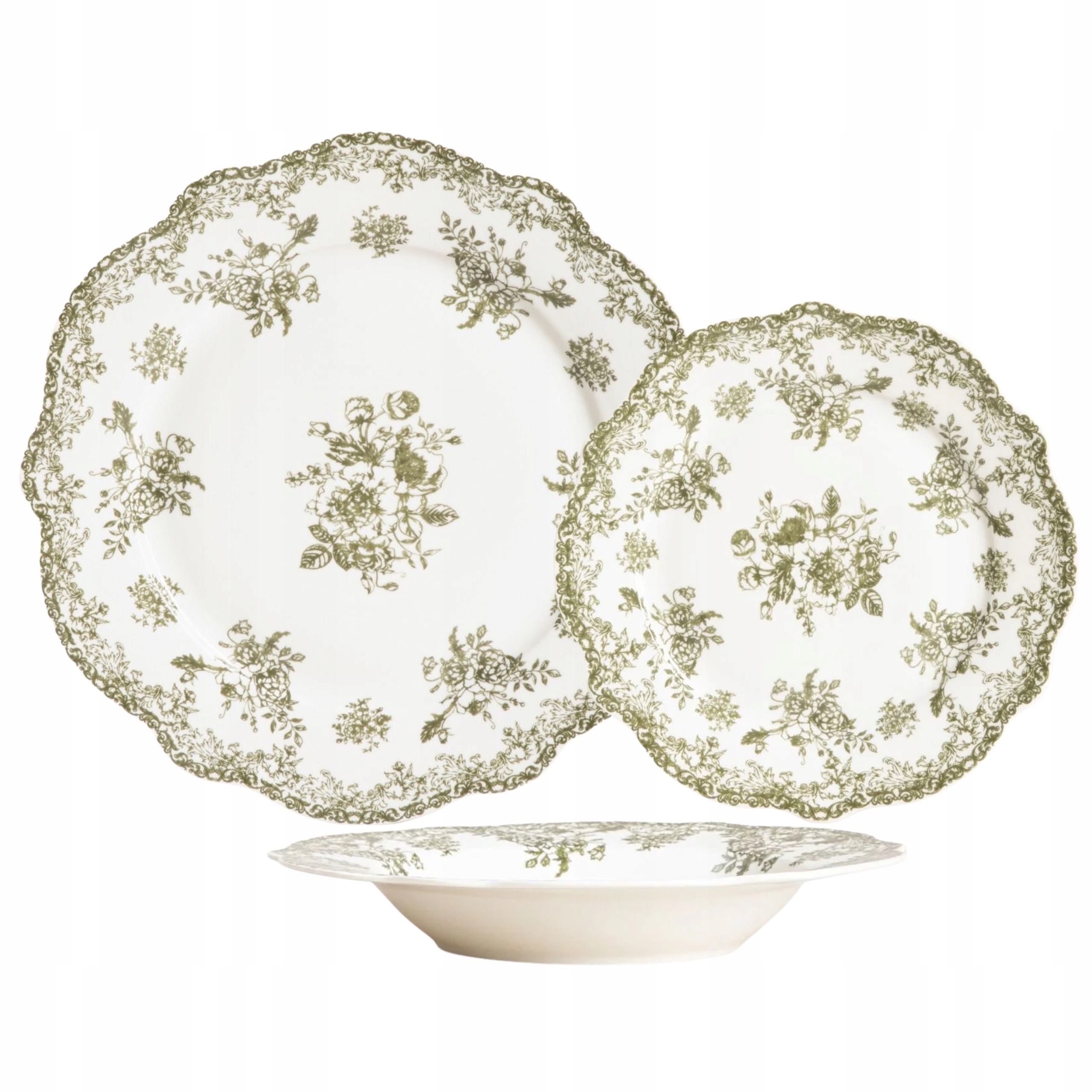 Stolní nádobí Lourry zelené 12 ks pro 4 osoby Homla