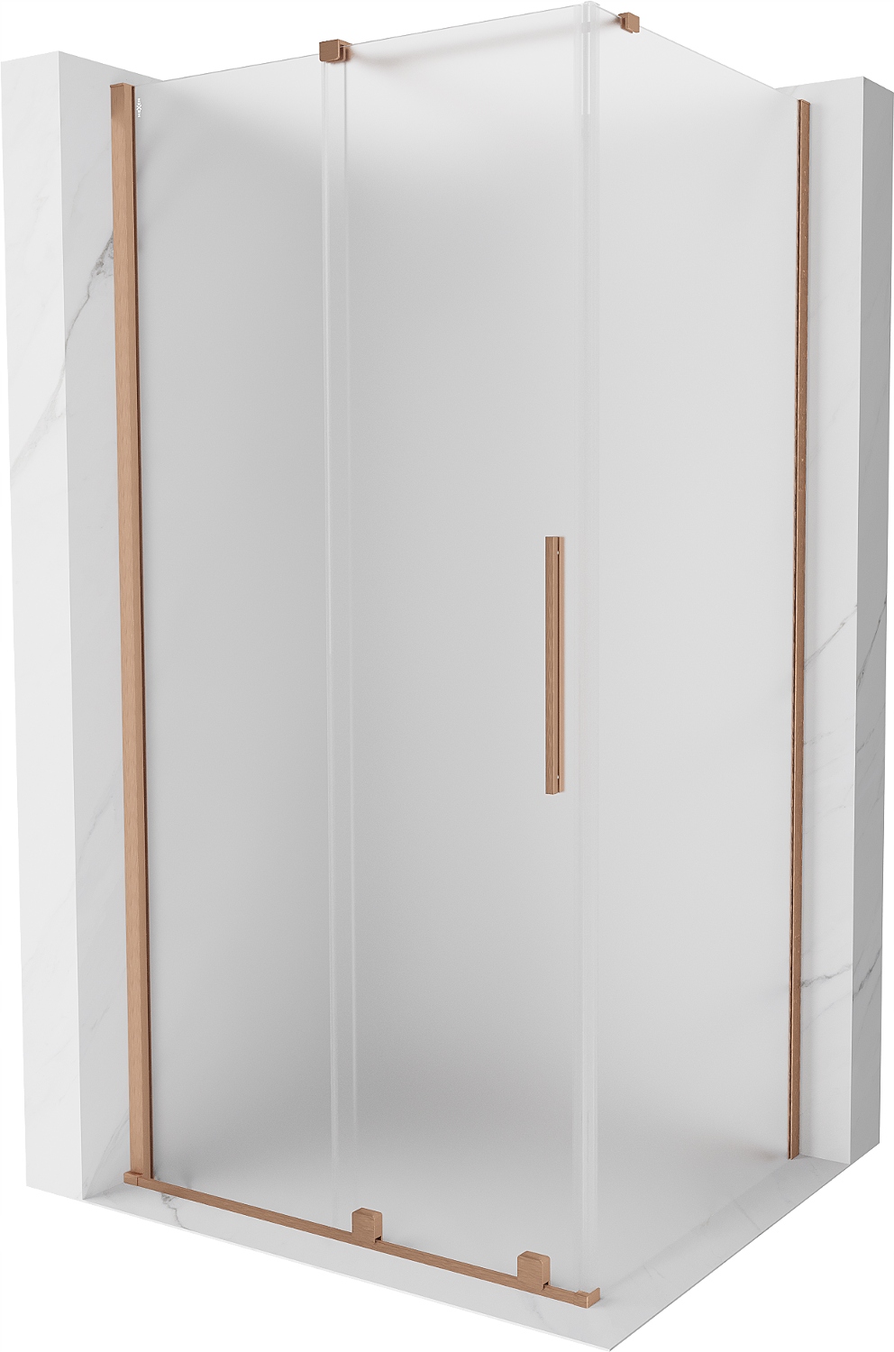 Mexen Velar sprchový kout 120x90 cm, matné sklo, kartáčovaná měď