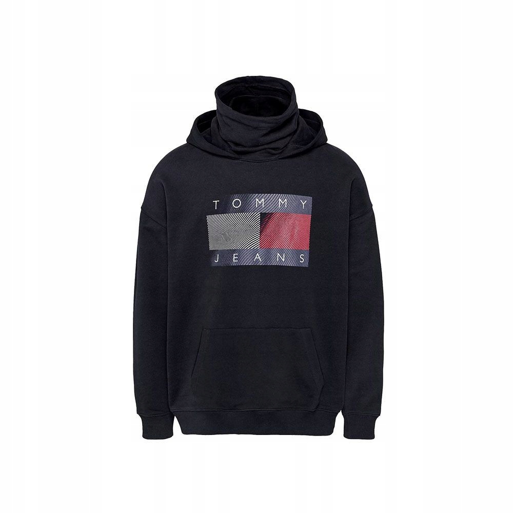 Tommy Hilfiger Bluza Kangurka Męska Z Kapturem Czarna L