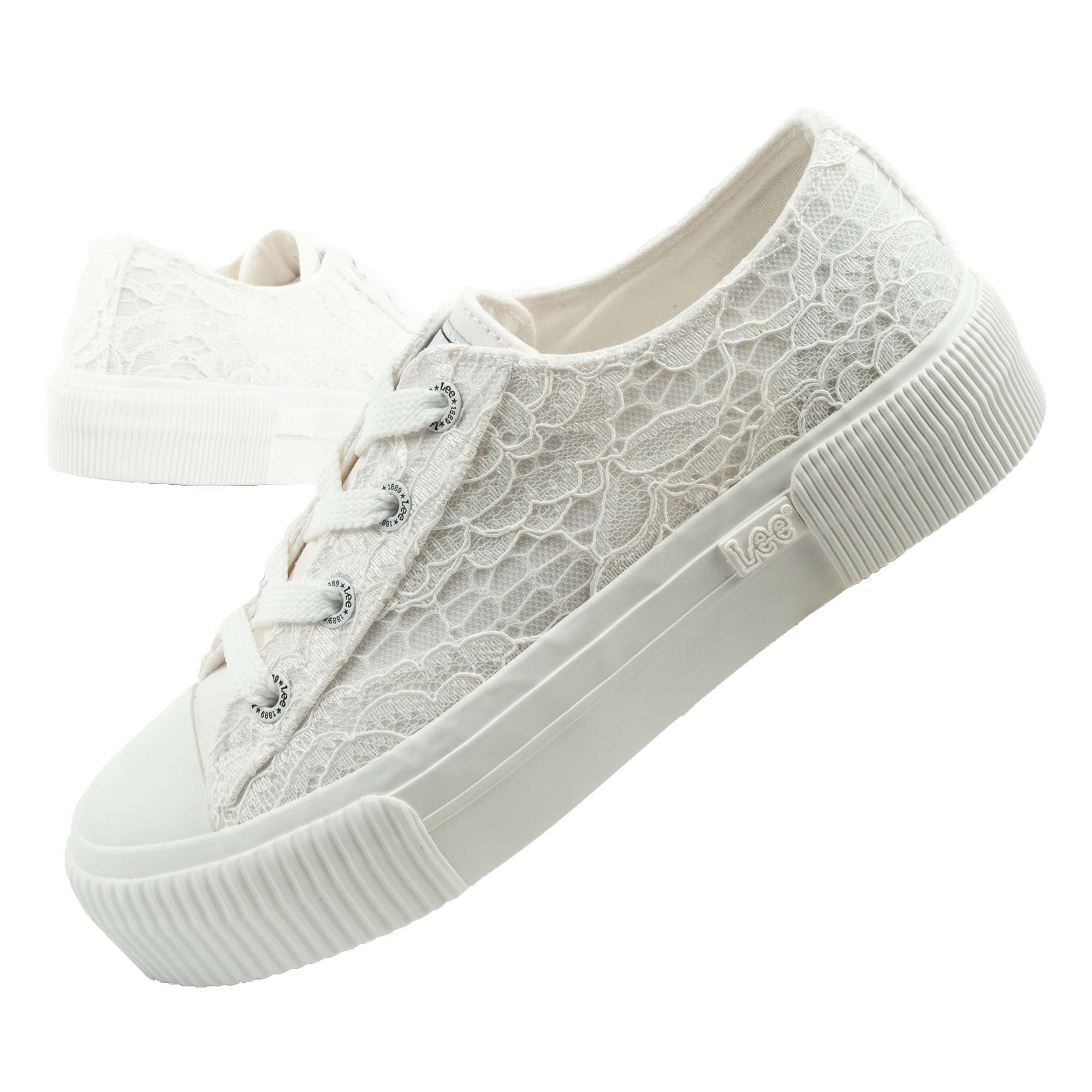 Dámské sportovní boty Lee Isla vel.37 tenisky bílé, krajková platforma