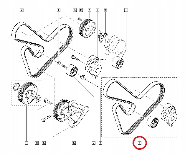 ZESTAW PAS.ALT.REN.2.5 DCI KPL. 7PK1795 Producent części Renault OE