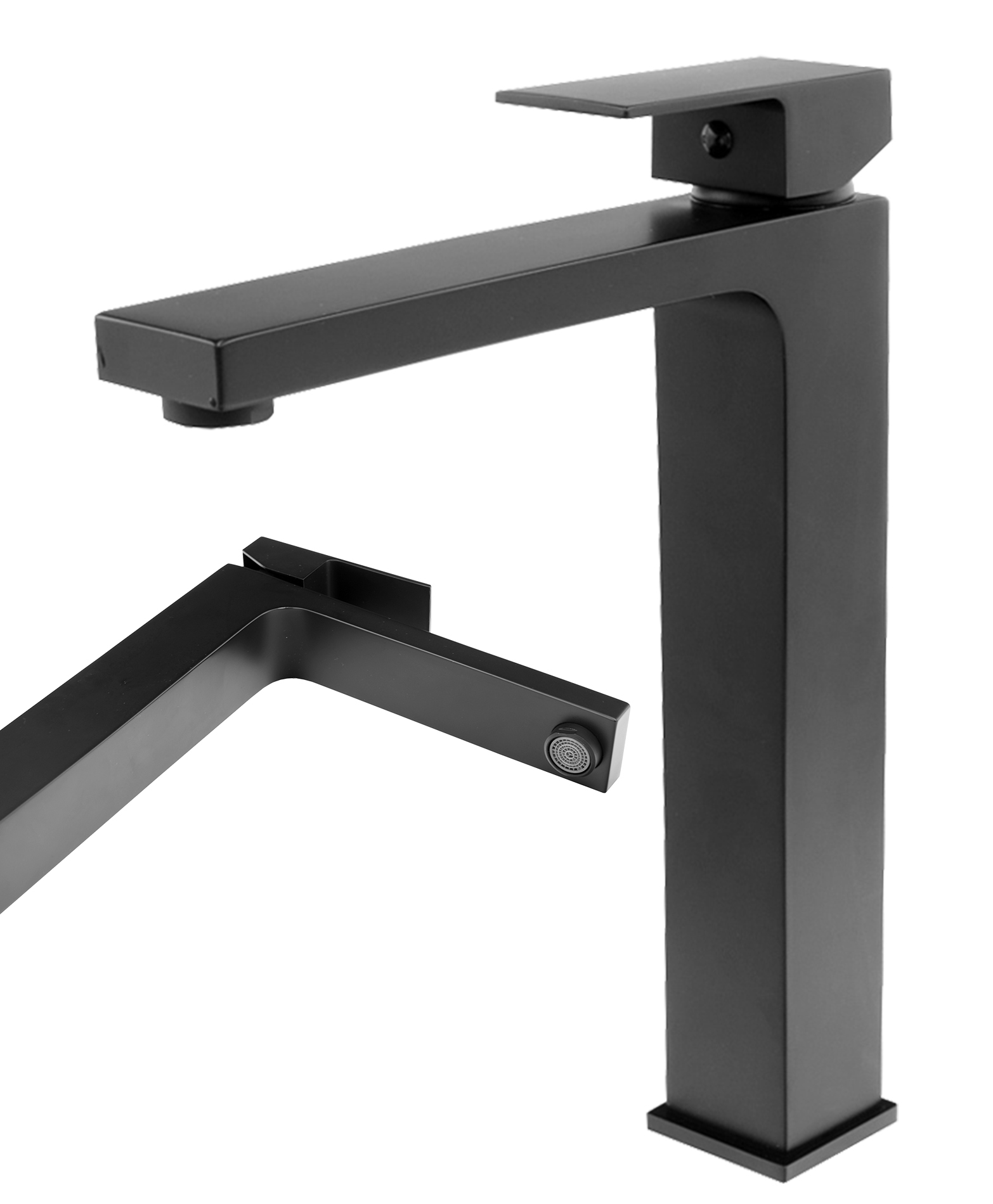 Čierna Vysoká Umývadlová Batéria, Kúpeľňová Cube, Jednoduchá