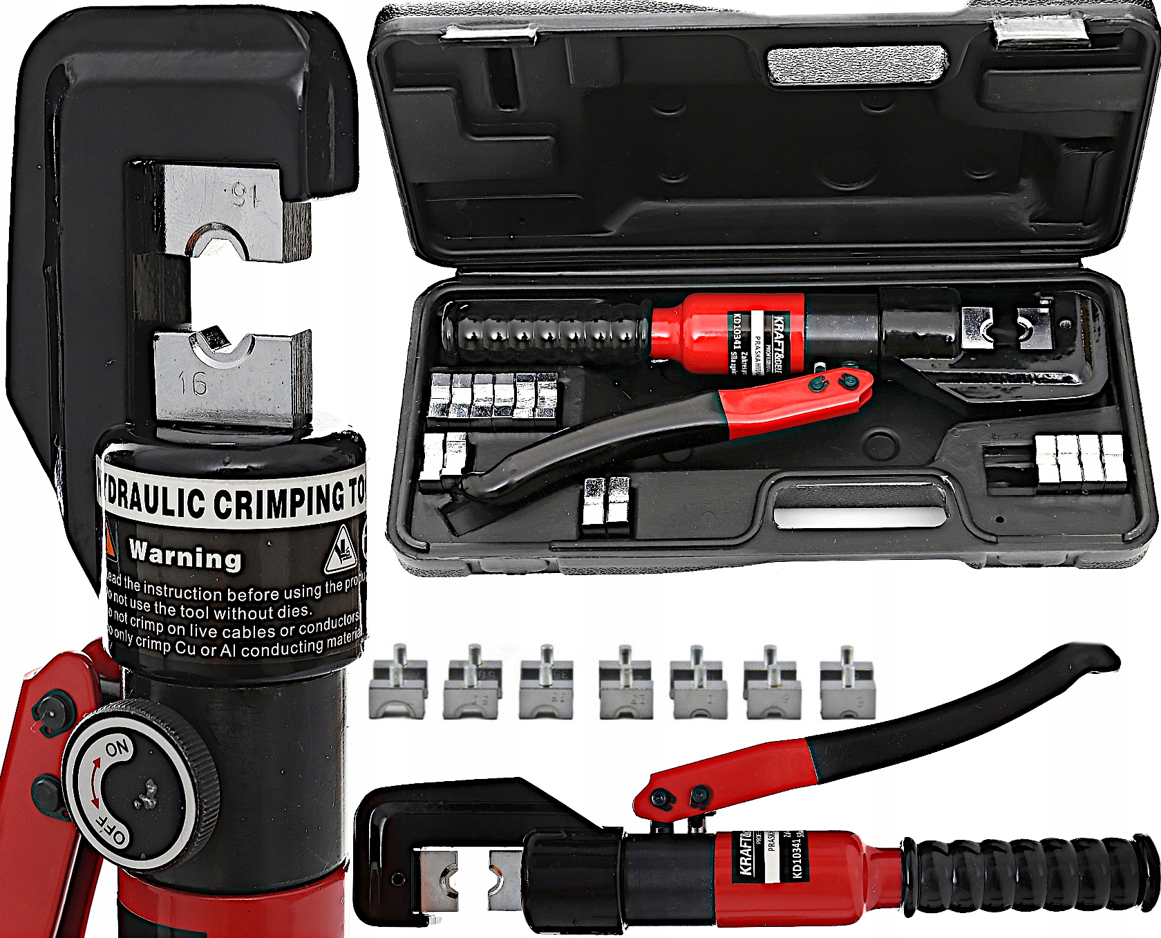 Hydraulická Lisovací Svorka Pro Kabely, Vodiče, Lana, Koncovky 4x1 mm²