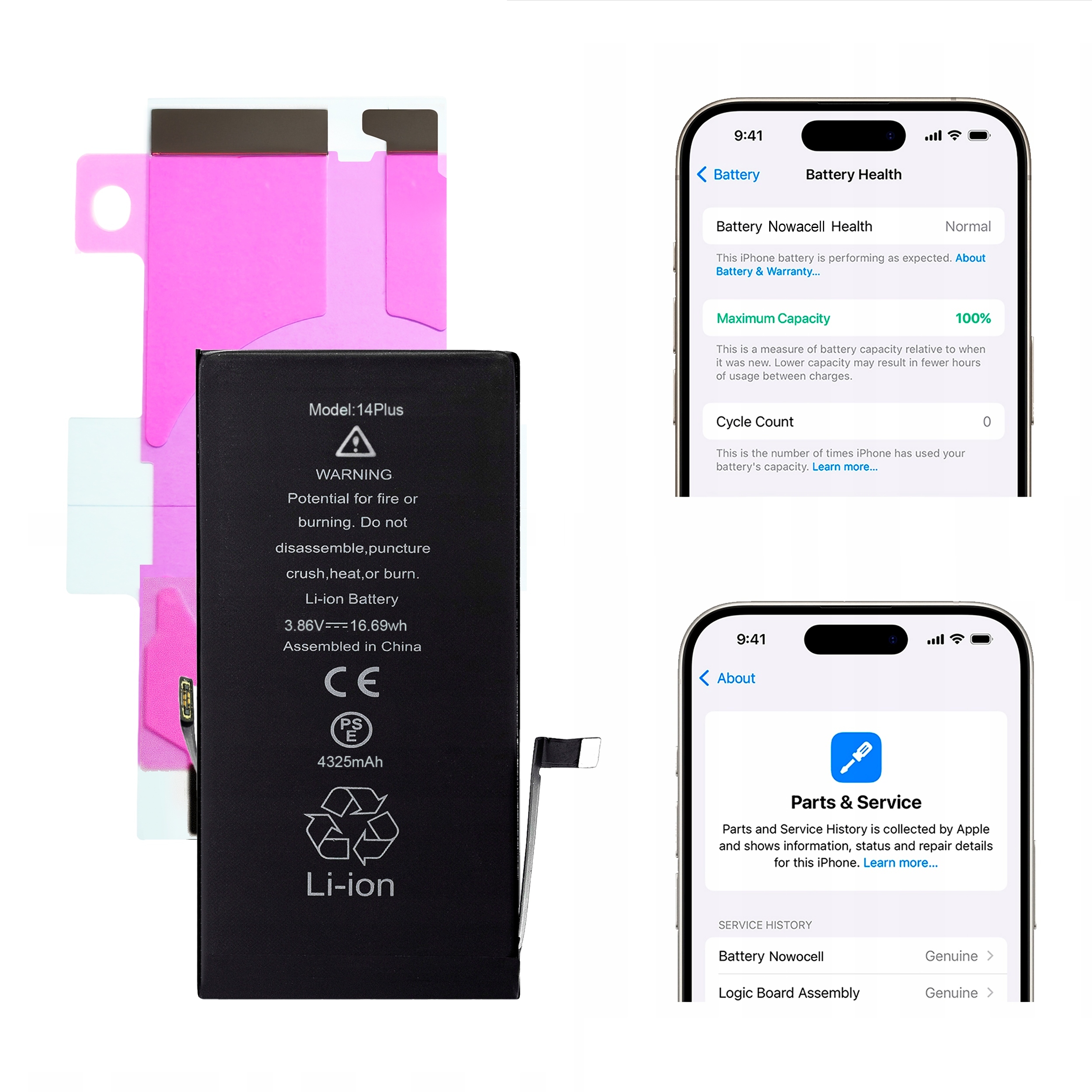 Bateria do iPhone 14 Plus Bez Komunikatu 4325 mAh Oem Jakość Kondycja 100%