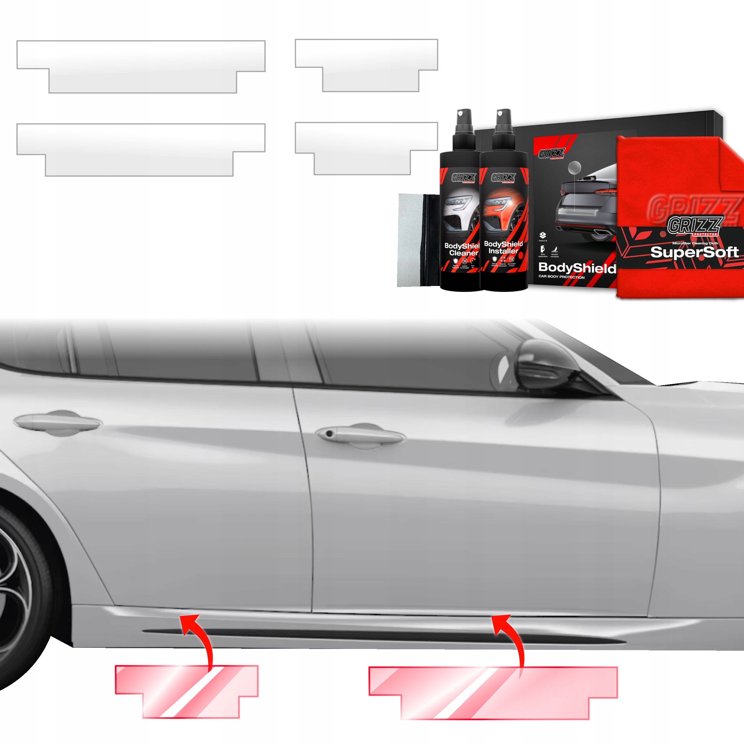 4v1 Fólie Ppf dýha na prahy pro Alfa Romeo Giulia (2023-2025) Grizz