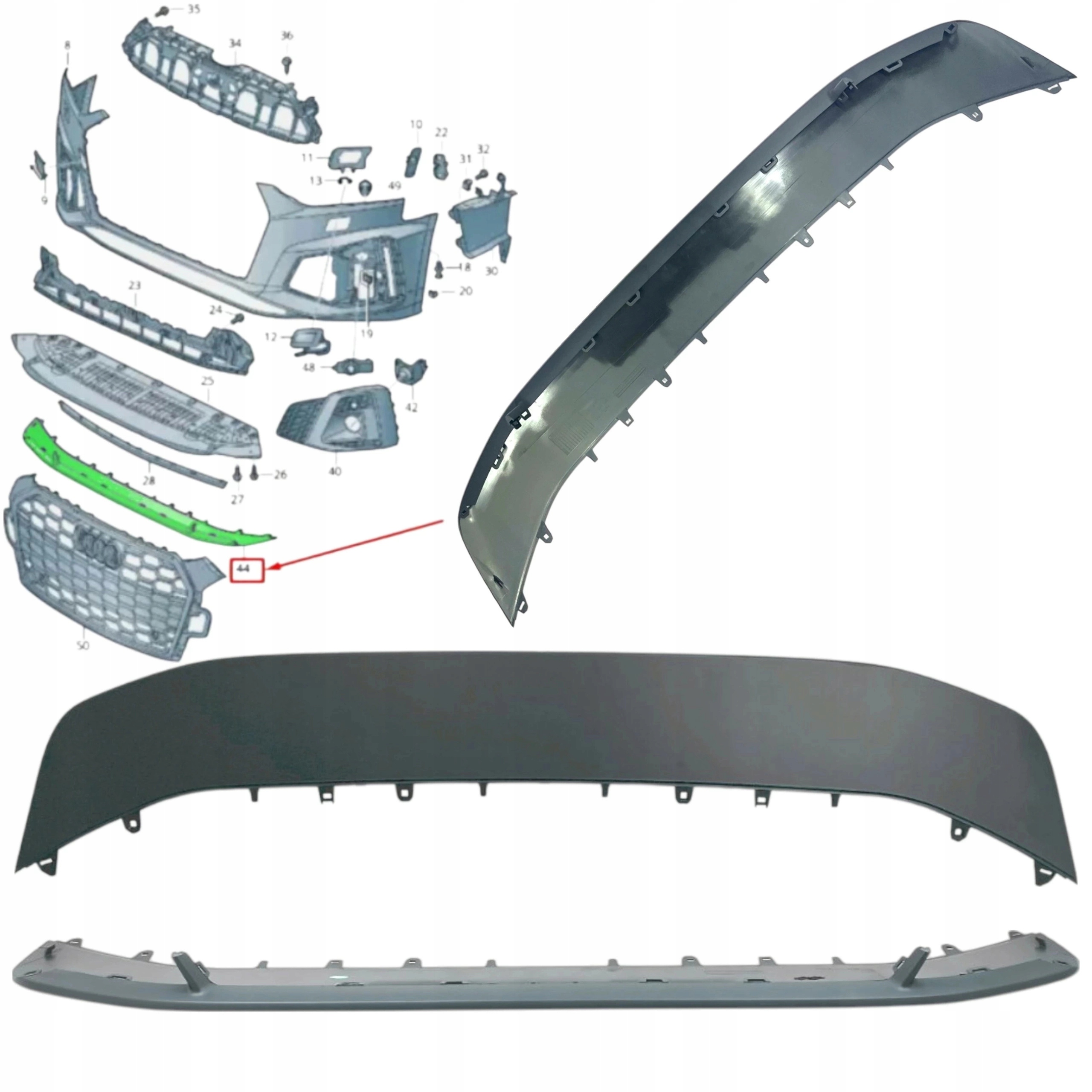 Krytka Nárazníku Spoiler 8V0807717C Audi A4 B9 2019-2022 S-line Lift