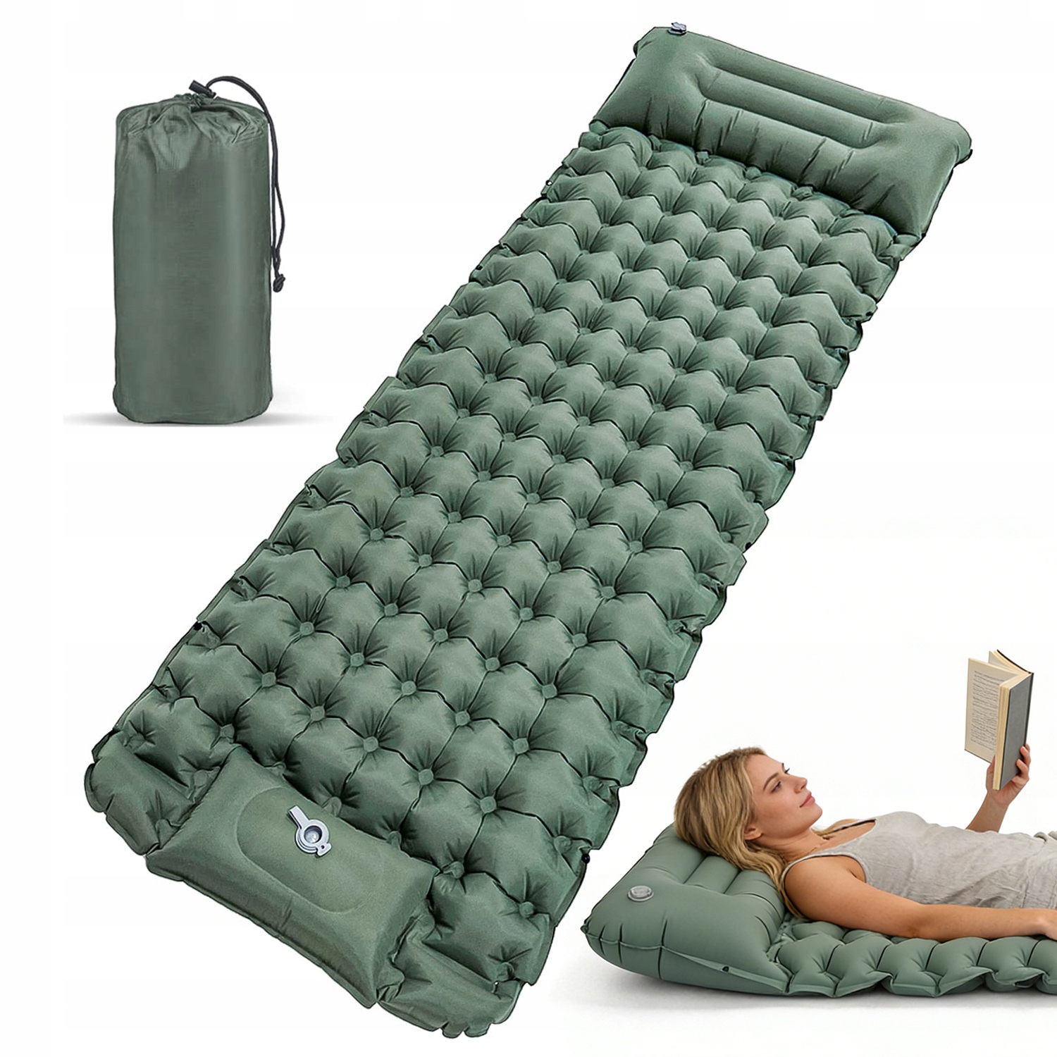 Samopompująca Mata Do Spania kempingowego 200 x 66 x 9CM Wodoodporna 1-os