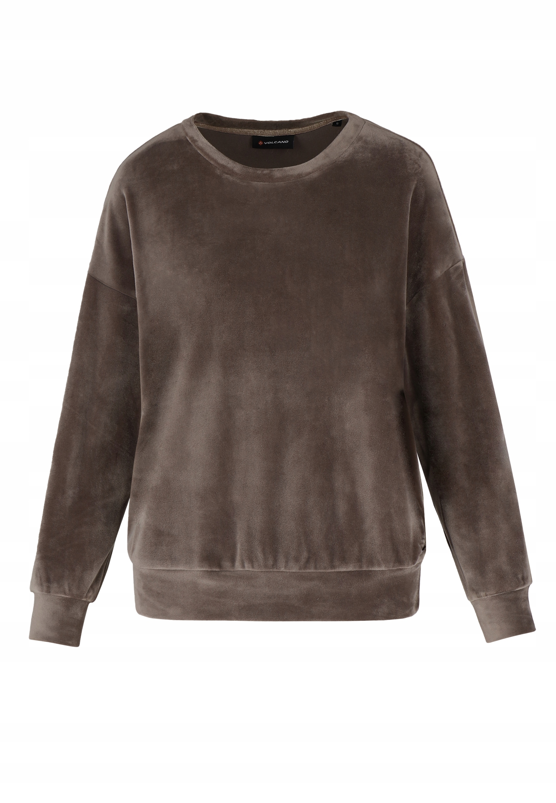 Damska Bluza Welurowa Bez Kaptura Brązowa Volcano B-carla M