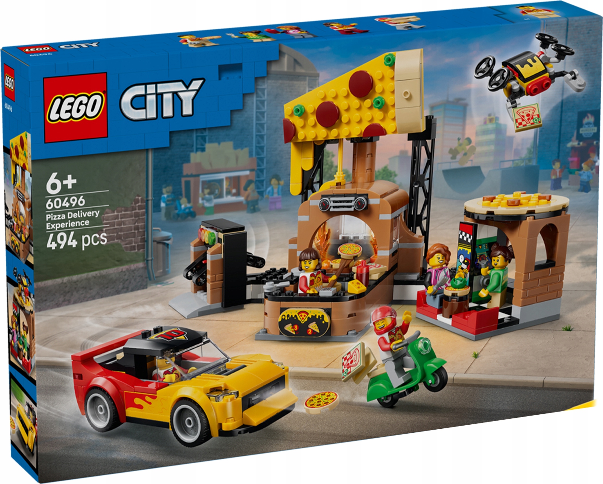60496 Lego City Dodávka pizzy s vozidly