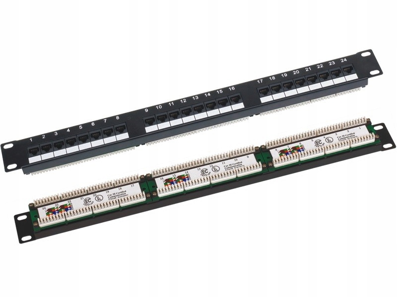 Q-lantec Patchpanel Utp kat.6 19 palců 1U 24xRJ45 Lsa