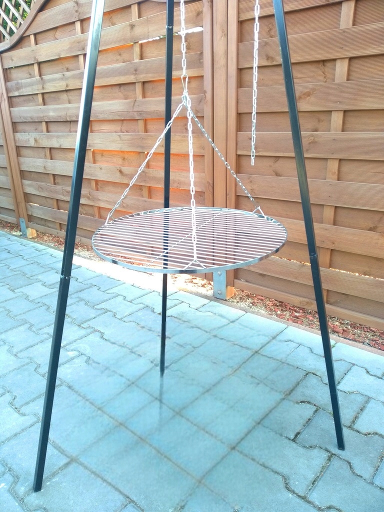 TRÓJNÓG Z RUSZTEM GRILL OGRODOWY DO PALENISK 50cm 150cm OGNISKA 1 Długość 85 cm