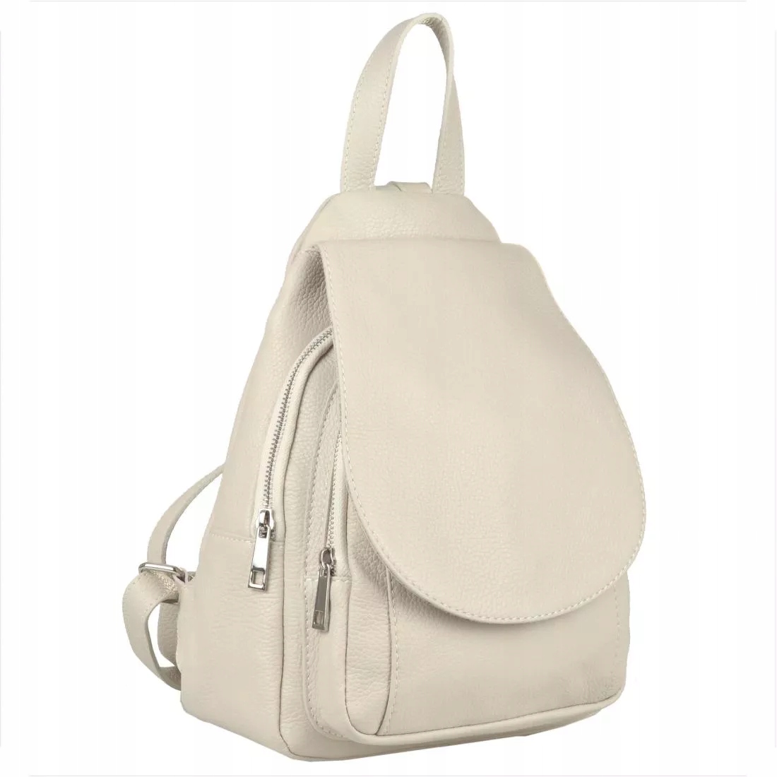 Batoh z přírodní kůže, italská barva, světle béžová, Borse in Pelle
