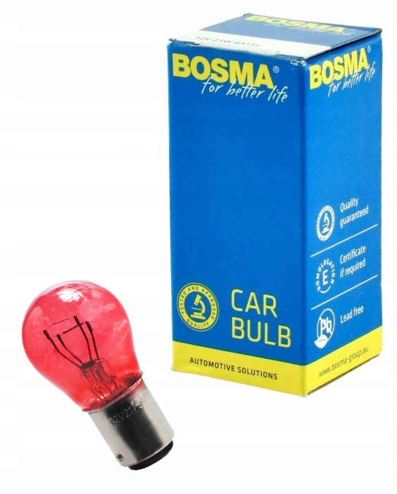 Bosma Żarówka BAY15D P21/5W 12V 21/5W Czerwona