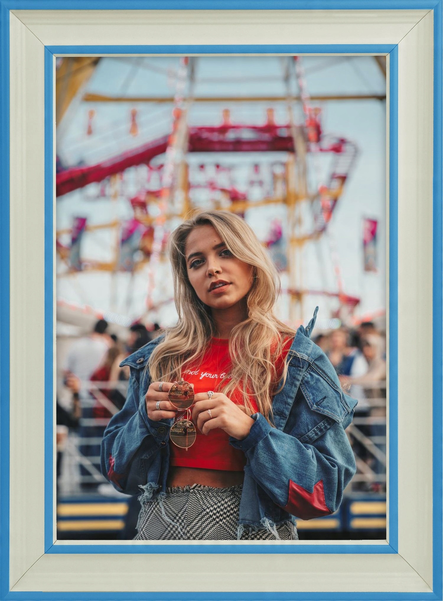 

Rama Na Zdjęcia Biało-niebieska 13x18 Foto Ramka