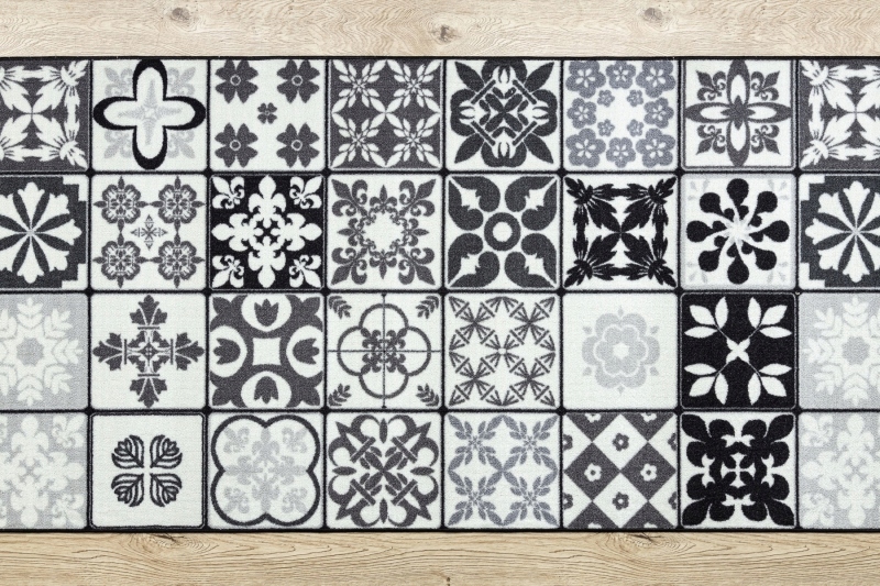 Chodnik antypoślizgowy podgumowany nowoczesny czarny / złoty szer. 67 cm Grubość 9 mm