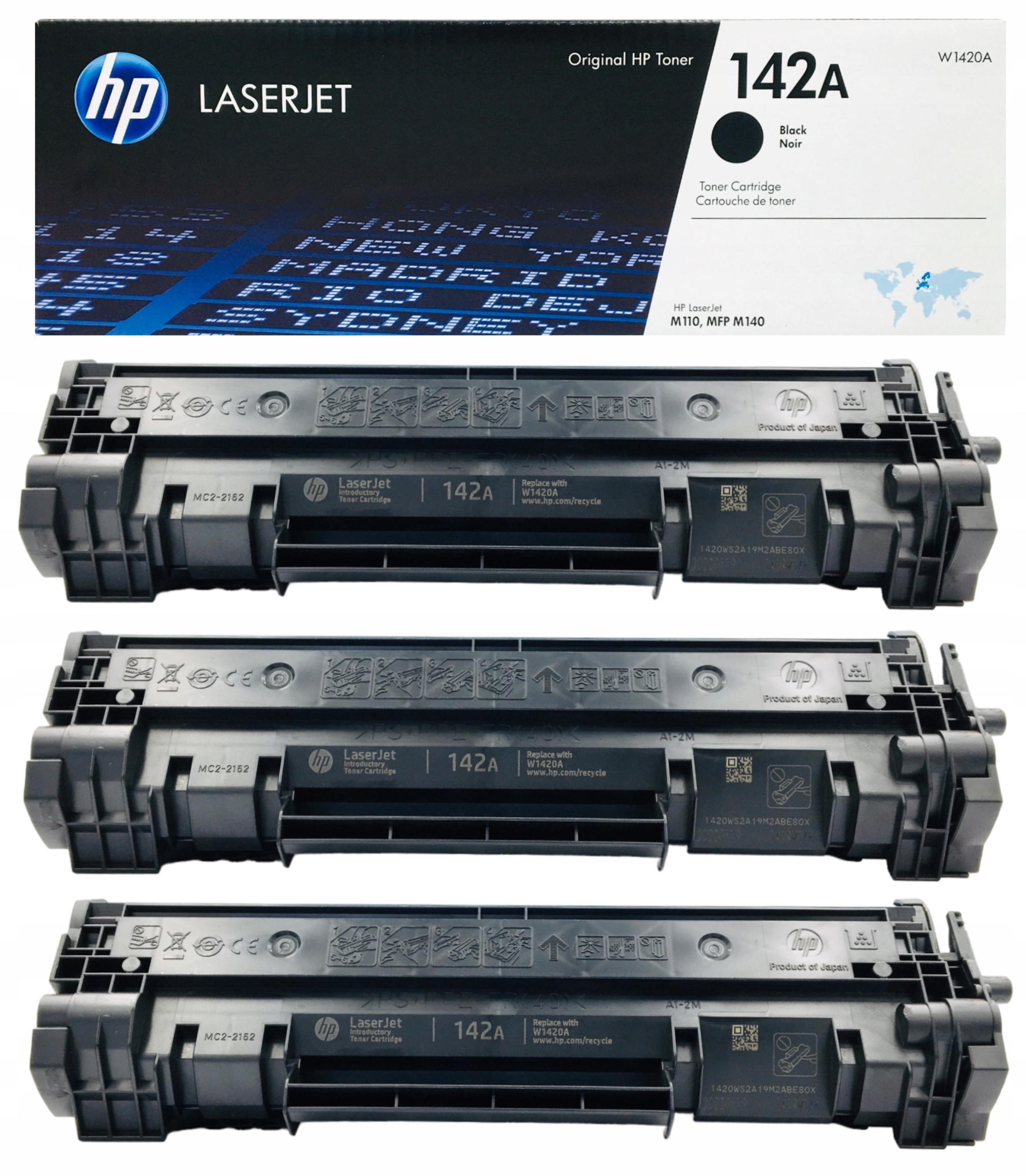3x Toner Hp 142A Hp W1420A Chip Czarny Black M110w M110we M140we