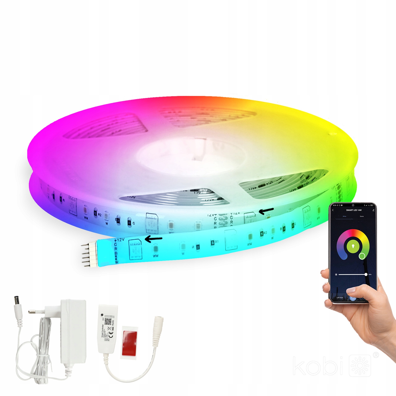 Led pásek Wifi SMD5050 24W Rgb Cct Barevný Tuya Smart 5 m