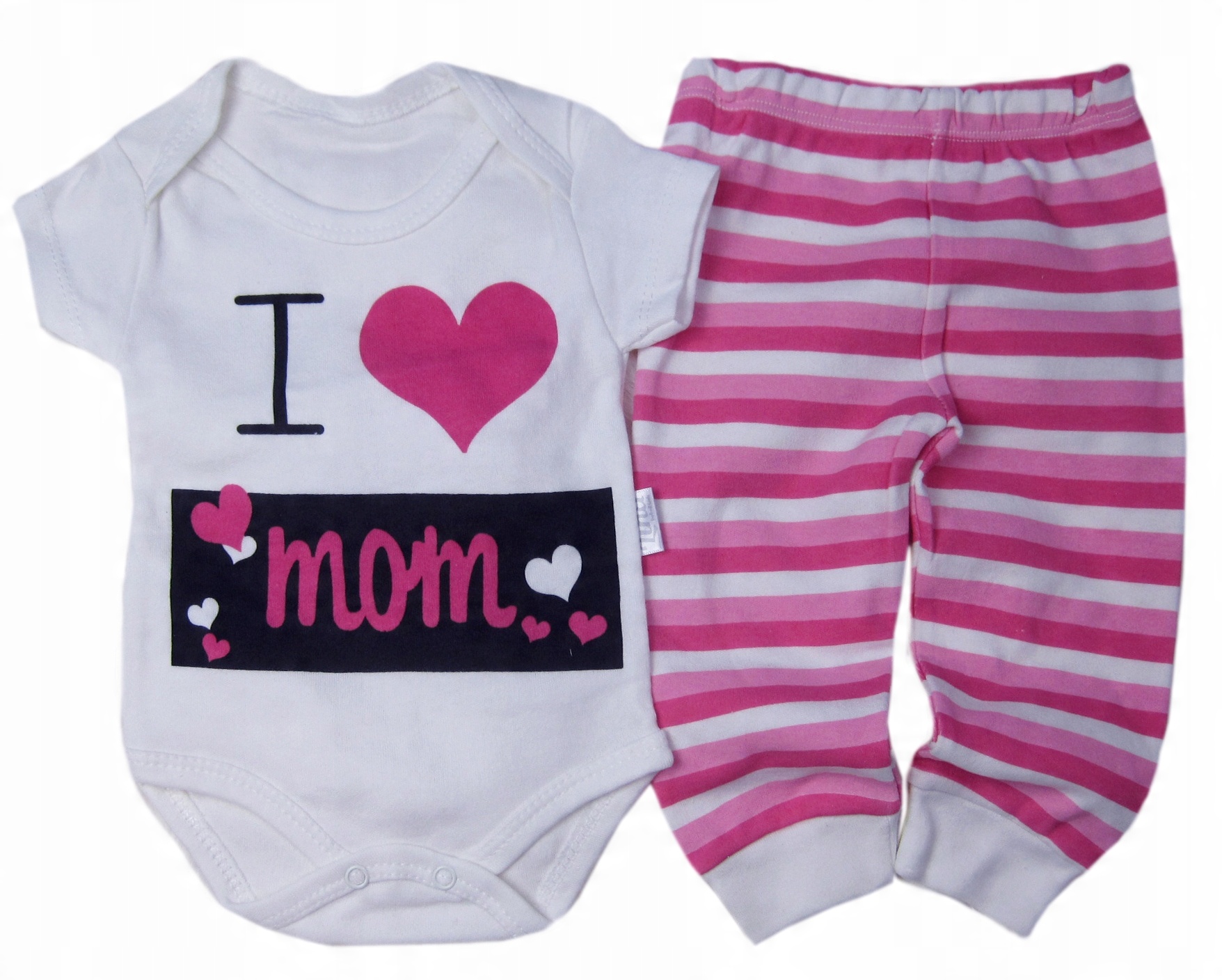 

Bawełniany Komplet Body +Spodnie I Love Mom * 68