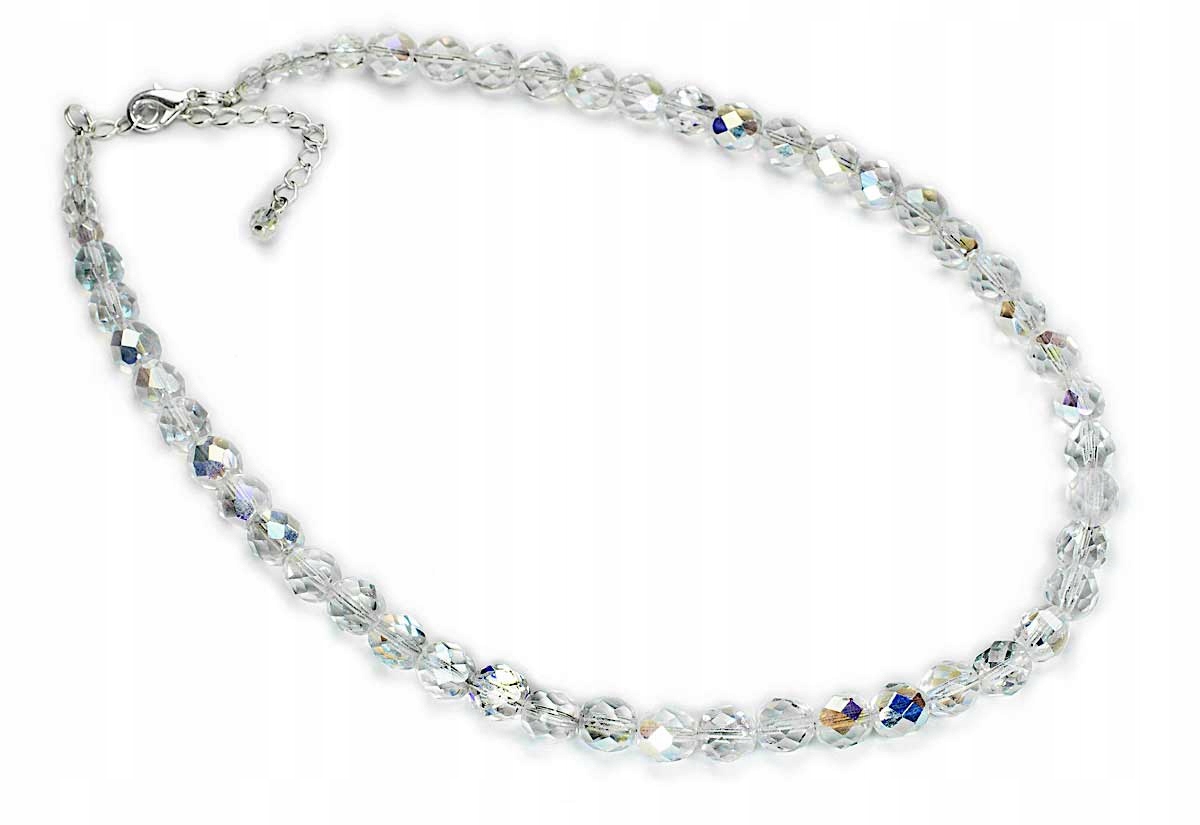 

Naszyjnik Crystal Ab Krótki Szlifowany Szklany