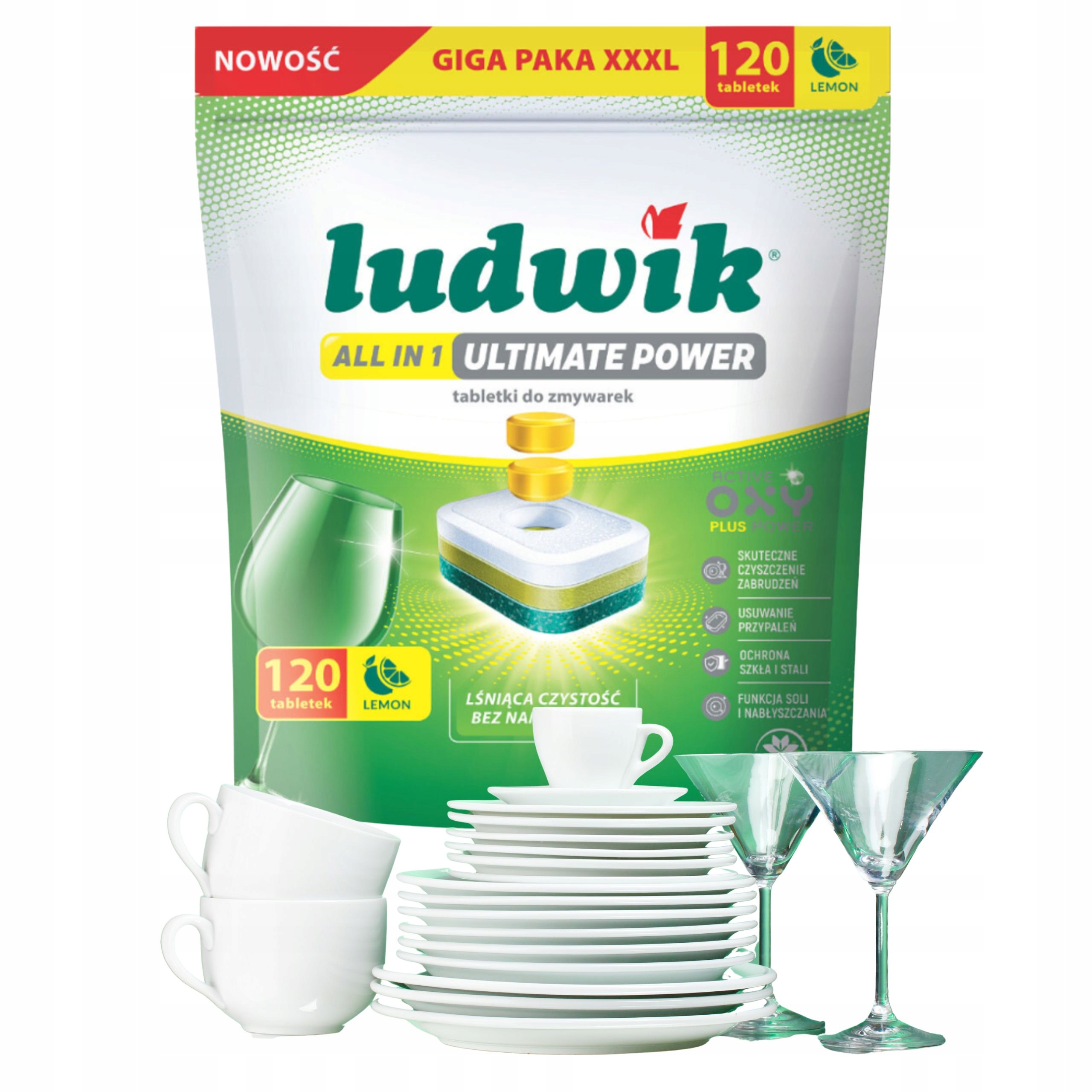 Levně Tablety do myčky Ludwik All In One Ultimate Power Lemon 120 Ks účinné