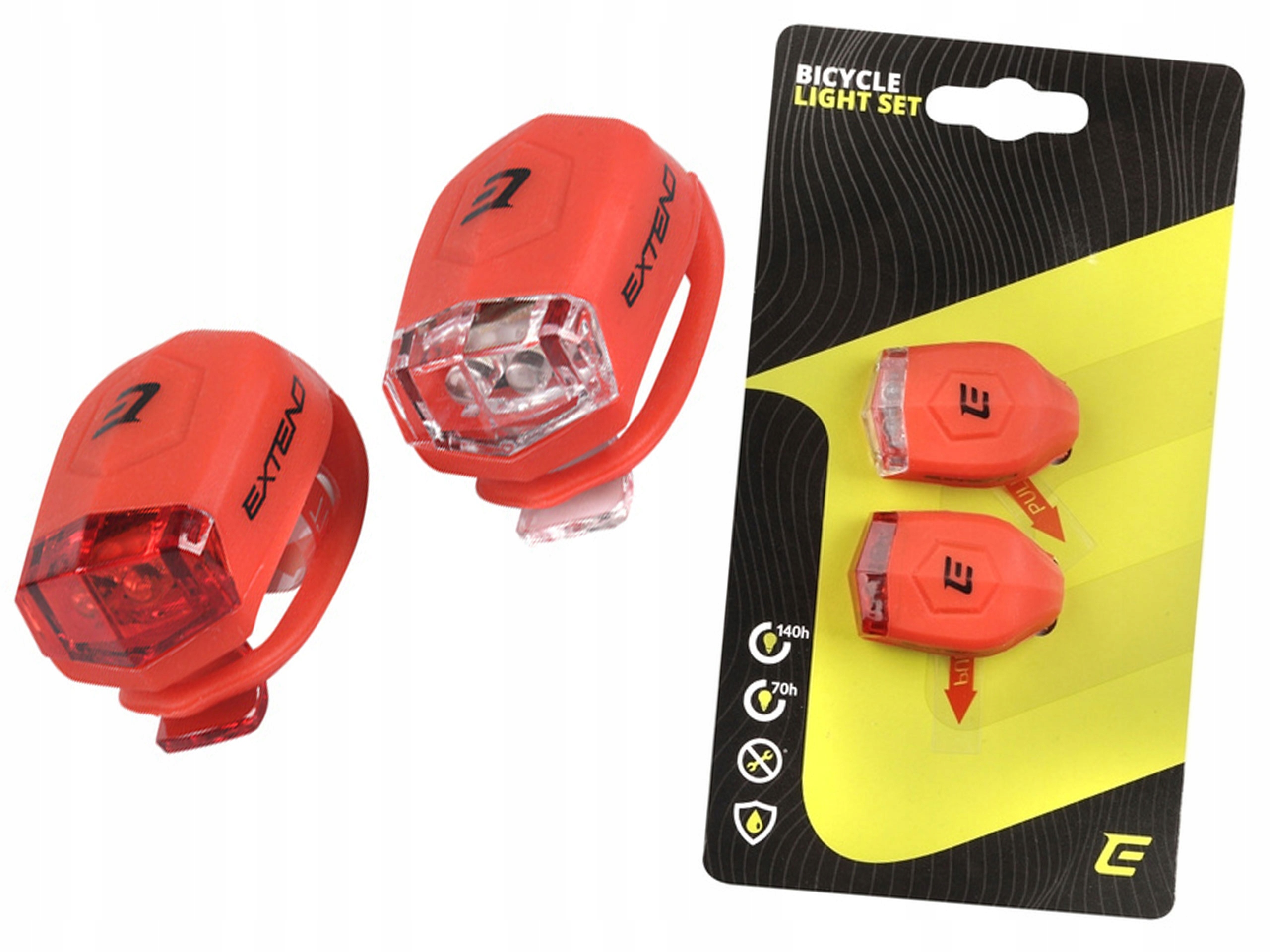 

Zestaw Lampek Rowerowych Extend Froggies Red