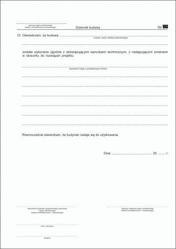 DRUK DZIENNIK BUDOWY ROZBIÓRKI MONTAŻU A4 60 kart. 30 kpl. samokopia A4 Stan opakowania oryginalne