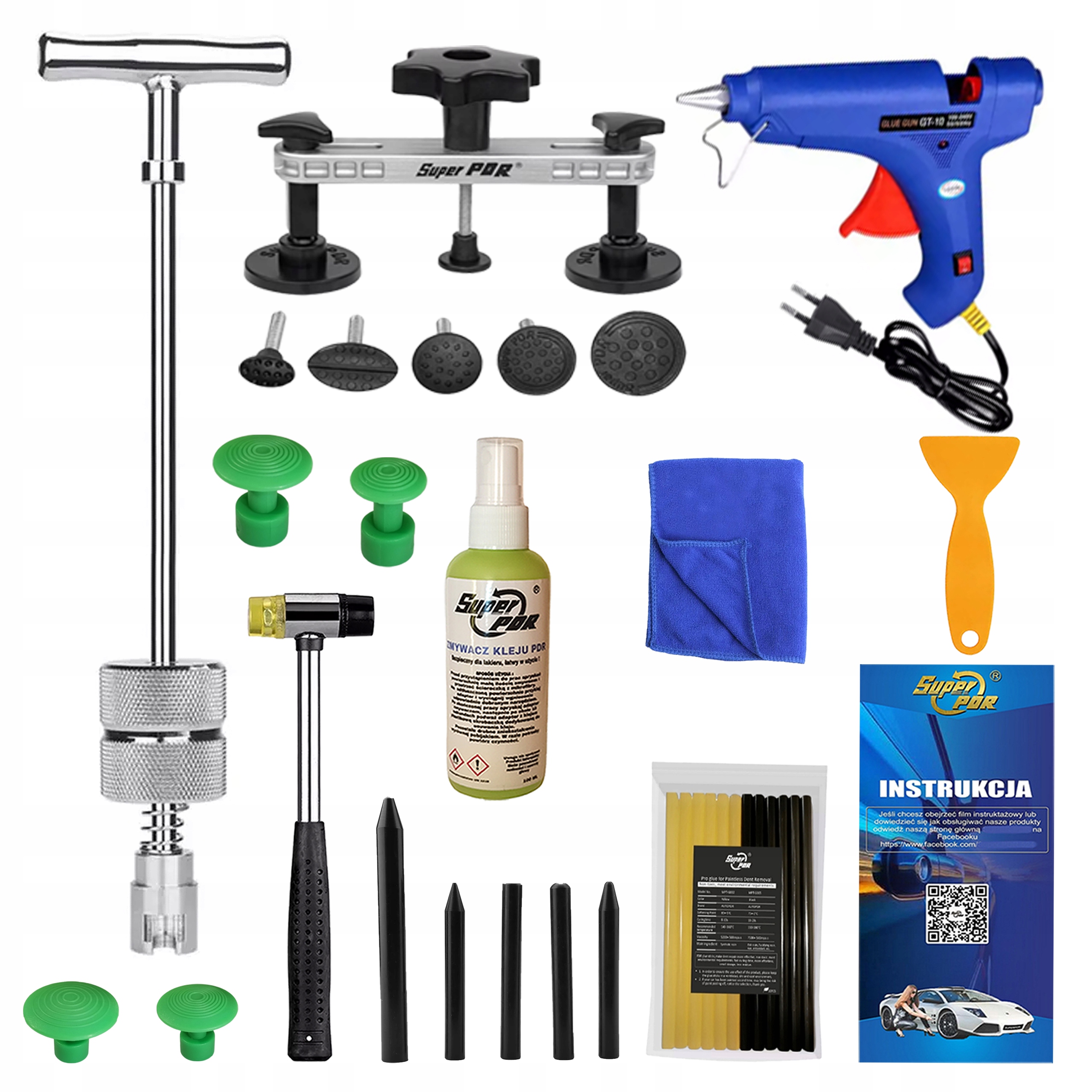 Sada pdr Odstraňování promáčklin lepidlo houby odstraňovač můstku kluzné kladivo