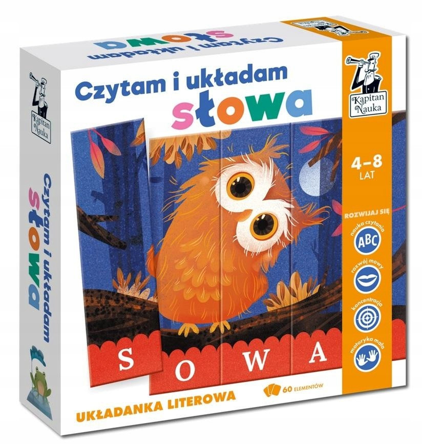 Czytam i Układam Sylaby PLANSZÓWKA DZIECIĘCA GRA na Logiczne Myślenie Super Wiek dziecka 4 lata +