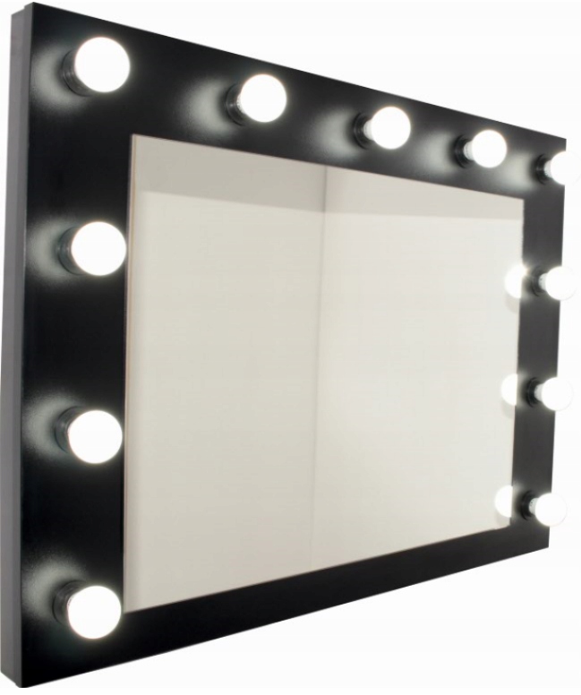 

Czarne Lustro Led Do Toaletka Żarówkami Hollywood