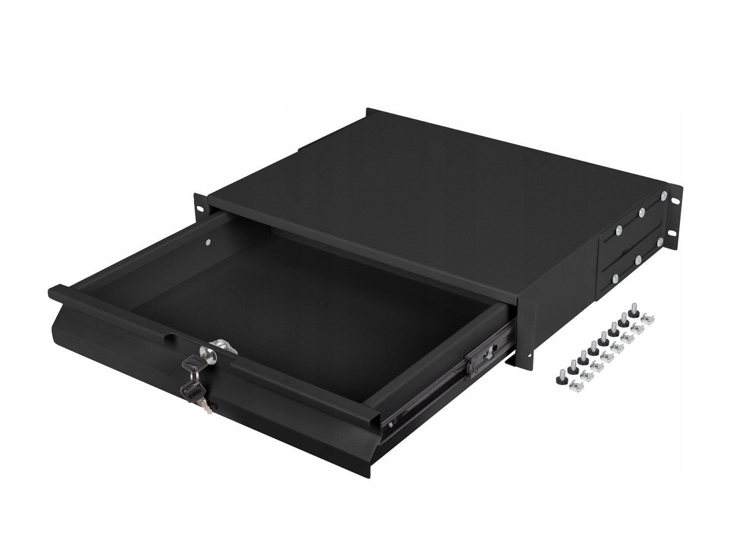 Szuflada do szafy rack 19" Lanberg AK-2001-B 2U, 483x360mm, czarna