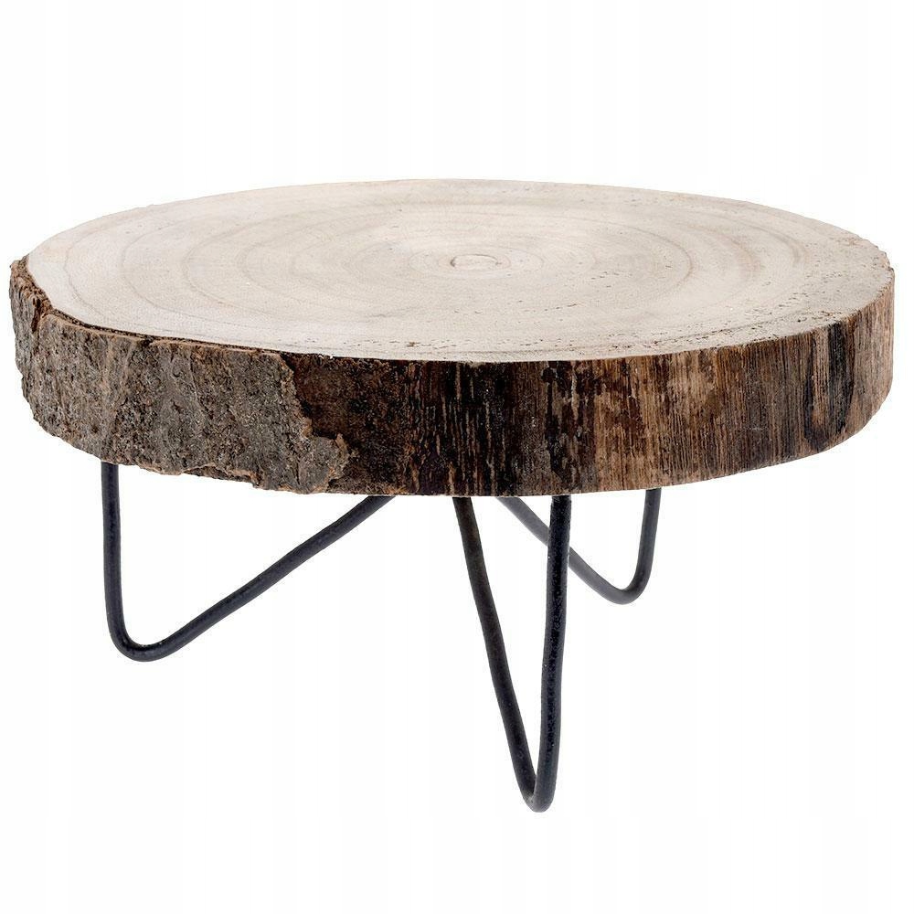 

Drewniana Podstawka na stół okrągła taca ochronna