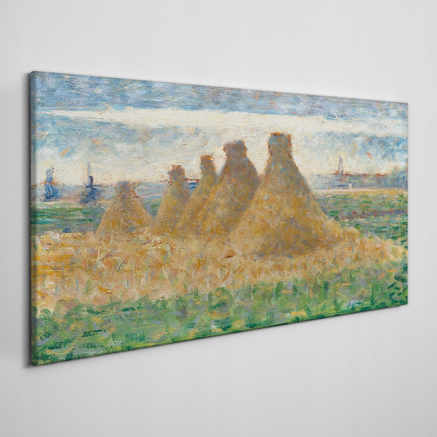 

Obraz na płótnie do salonu Haystacks Seurat 100x50