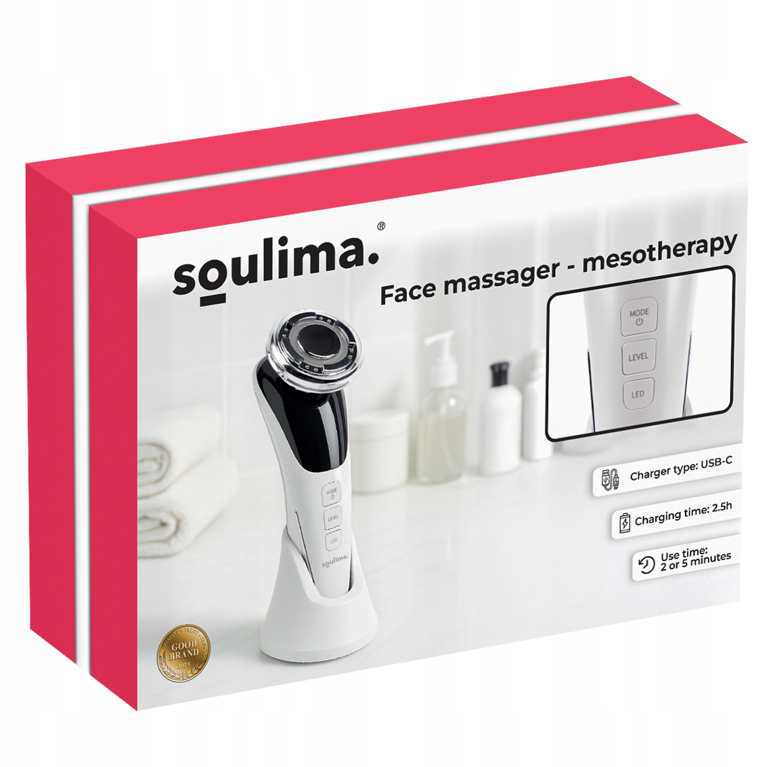 Masážní Přístroj Na Obličej Ems Mezoterapie Bezjehlový Lifting 5V1