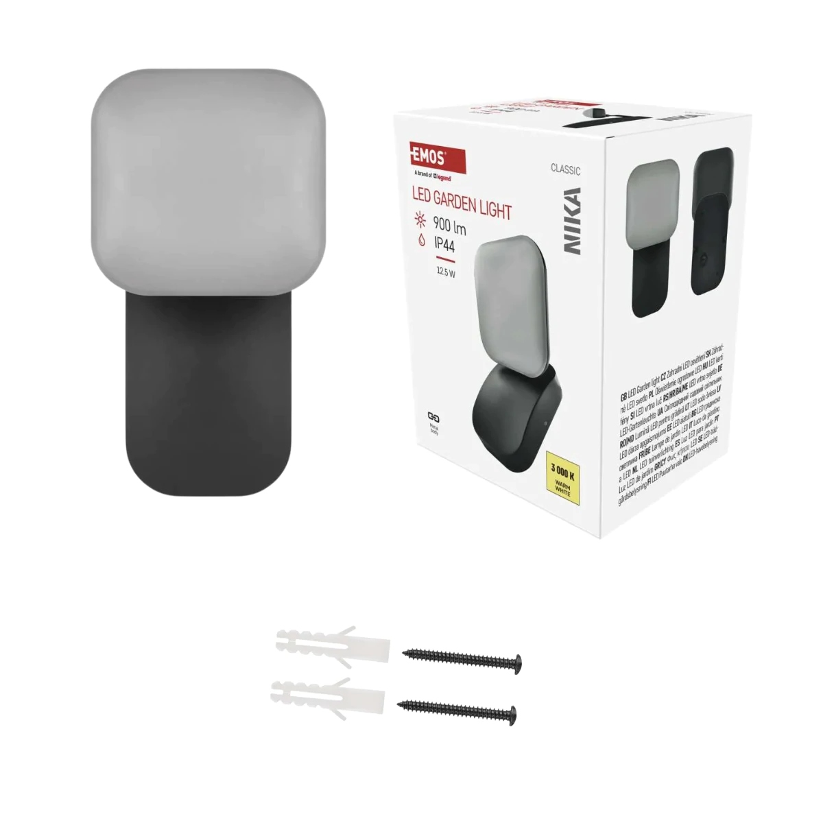 Led fasádní nástěnné svítidlo Venkovní teplá lampa 12,5W Nika Emos