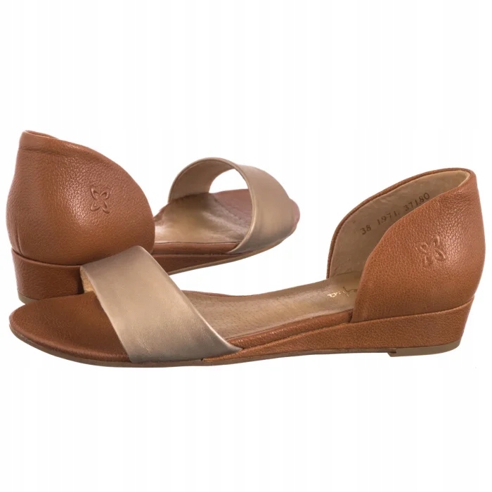 Dámské letní nazouvací sandály Maciejka Rudé/Zlaté 01971-68/00-5