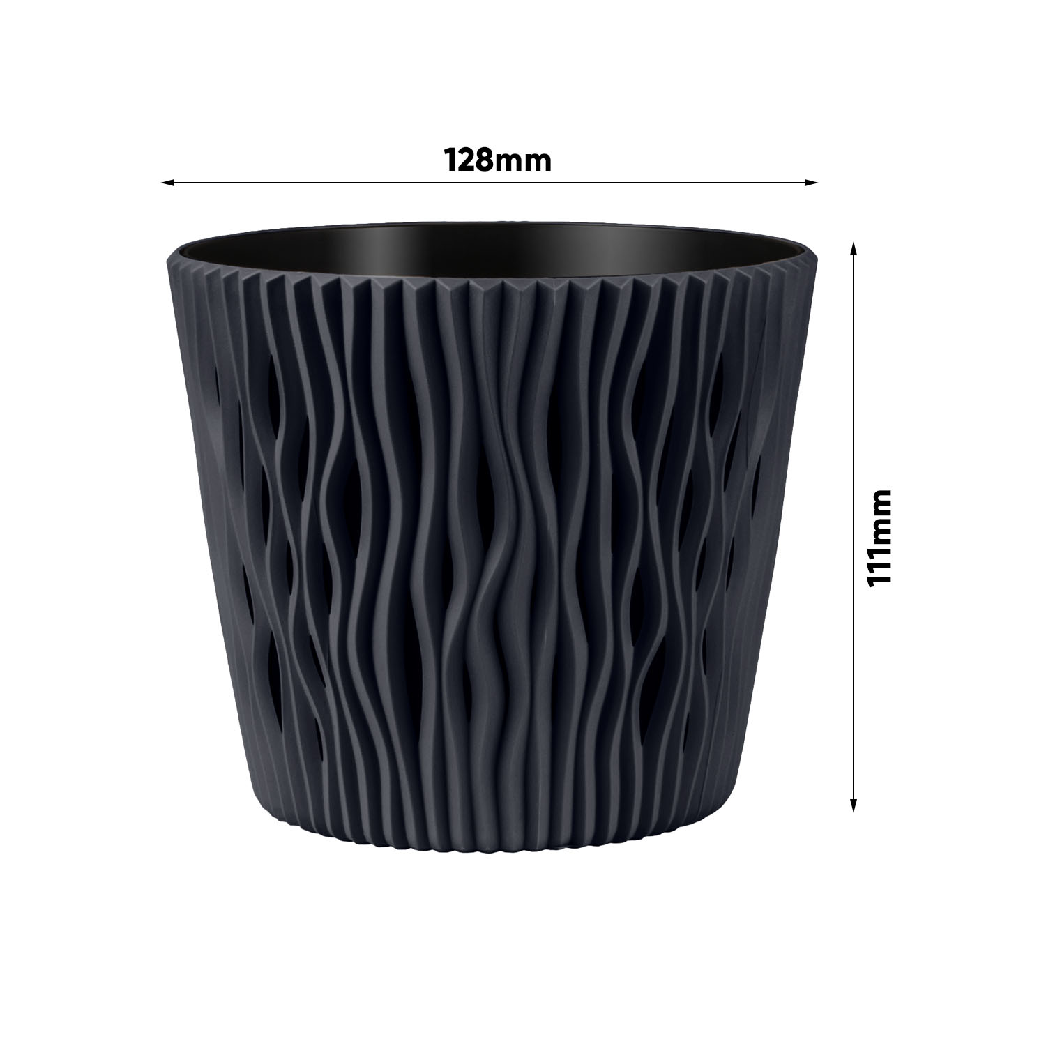 DONICZKA Z WKŁADEM OZDOBNA CZARNA NOWOCZESNA Kolor czarny