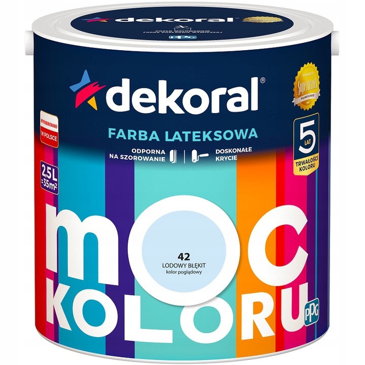 

Farba Moc Koloru Dekoral 42 Lodowy Błękit 2,5L