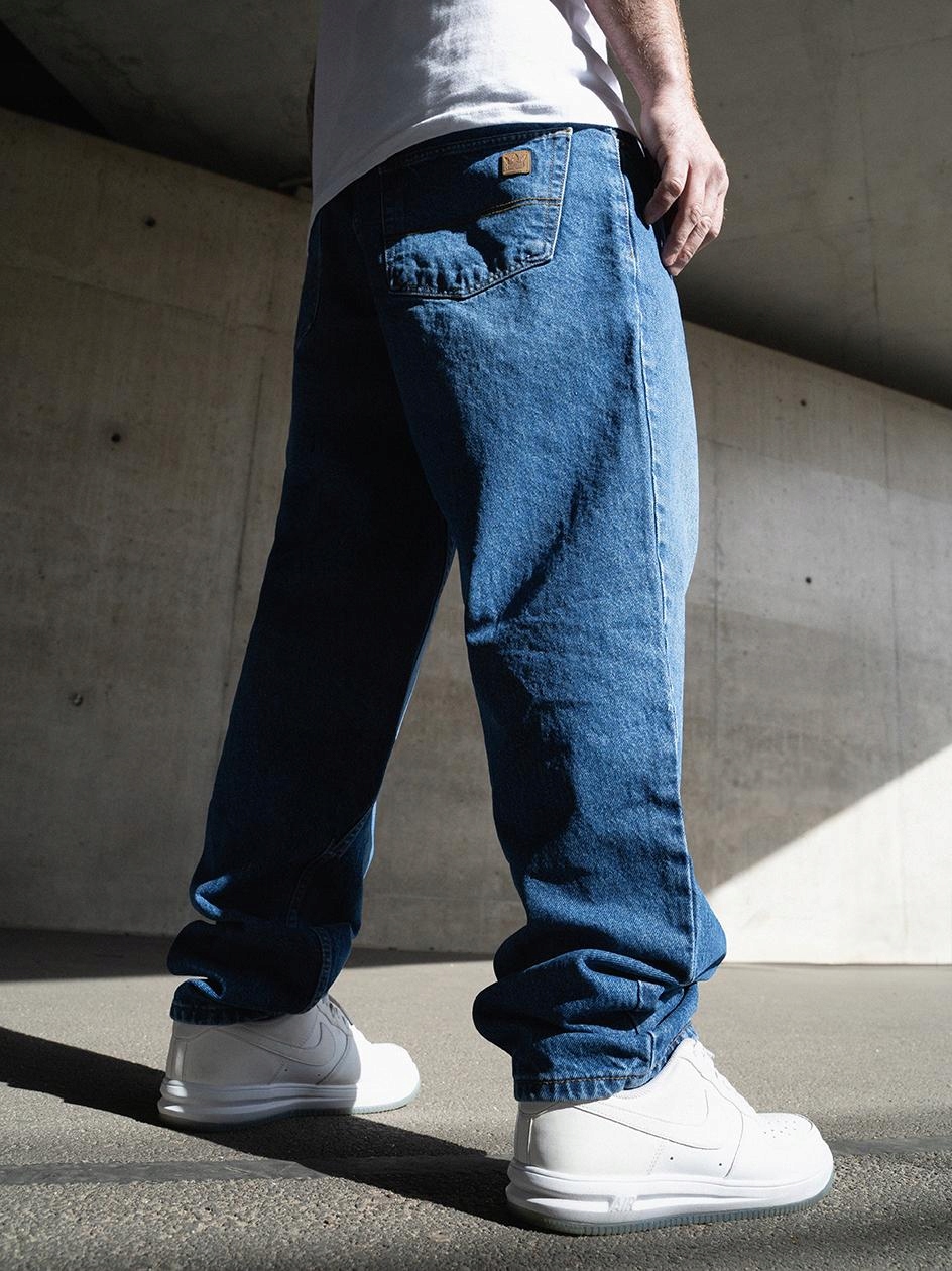 Kalhoty Jigga Wear Jeans Baggy Patch Blue vel. L