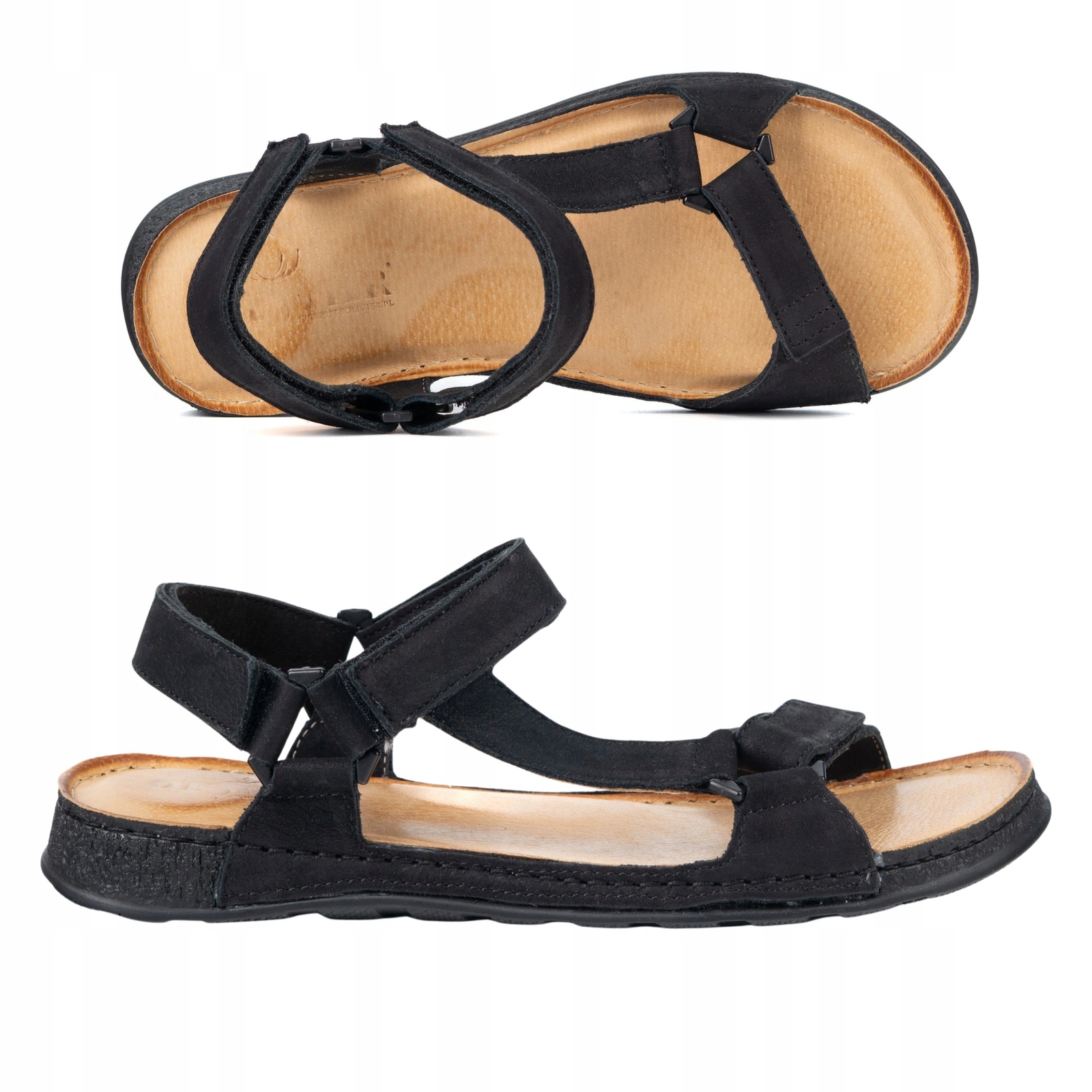 Dámské sandály barefoot-friendly Kallia kožené černé 37