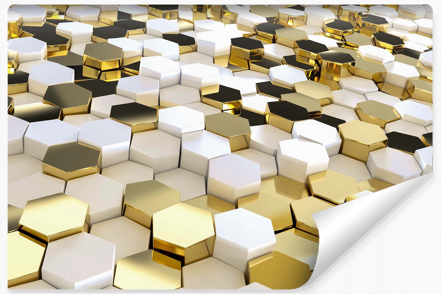Nástěnná fototapeta Zlaté hexagony 3D vzor 360x240